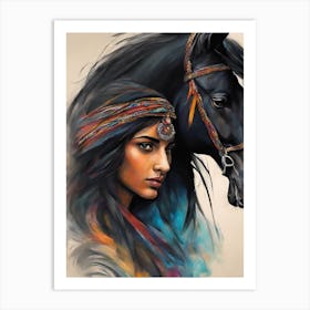 egpiten Woman And Horse Art Print