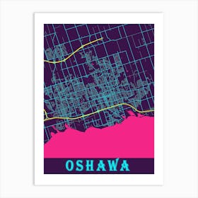 Oshawa Map Poster Art Print