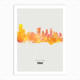 Austin Texas City watercolor Art Print