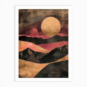 Sunset In The Mountains 30 Art Print