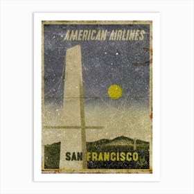 Vintage Travel Poster ― American Airlines San Francisco 1 Art Print