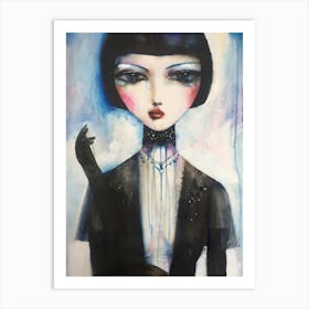 Girl with a Chocker Art Print