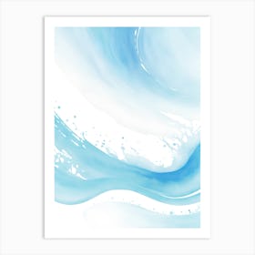 Blue Ocean Wave Watercolor Vertical Composition 23 Art Print