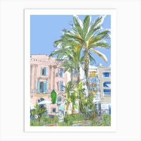 Statue In Sitges Art Print
