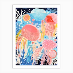 Jelly Fish Pop Art Retro Inspired 2 Art Print