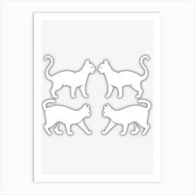 Silhouetted Symmetry: A Cat’s Tale Art Print