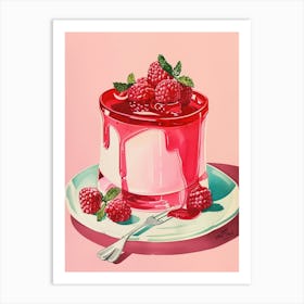Pastel Pink Jelly Vintage Cookbook Inspired 3 Art Print
