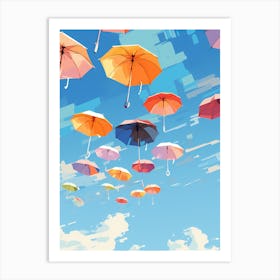 Umbrellas In The Sky Art Print