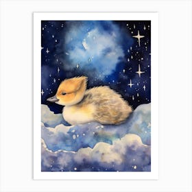 Baby Goose 2 Sleeping In The Clouds Art Print