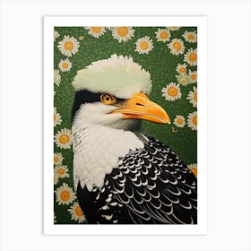 Ohara Koson Inspired Bird Painting Crested Caracara 3 Art Print