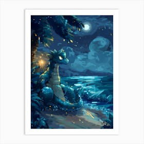 Dragon At Night Art Print