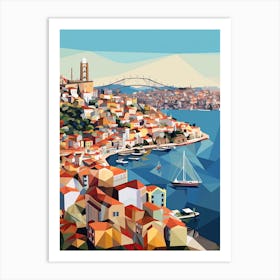 Porto, Portugal, Geometric Illustration 3 Art Print