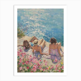 Three Women On The Beach Art Print