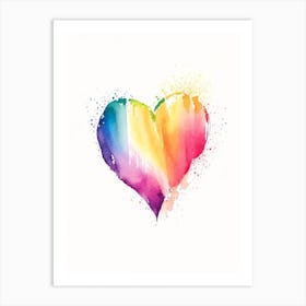 Rainbow Heart 1 Symbol Minimal Watercolour Art Print