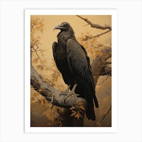 Dark And Moody Botanical Vulture 4 Art Print