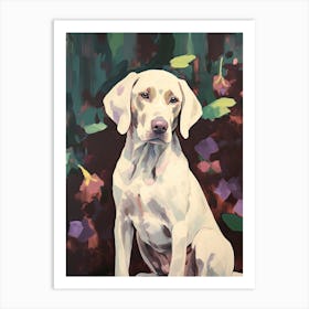 A Weimaraner Dog Painting, Impressionist 4 Art Print