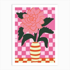 Peony Flower Vase 4 Art Print