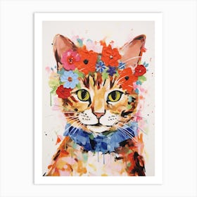 Laperm Cat With A Flower Crown Painting Matisse Style 3 Art Print