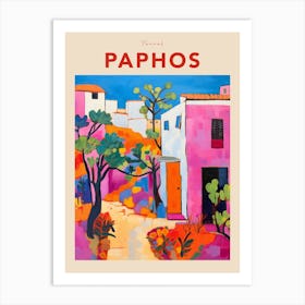 Paphos Cyprus 4 Fauvist Travel Poster Art Print