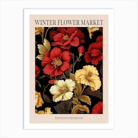 English Primrose 3 Winter Flower Market Poster Art Print