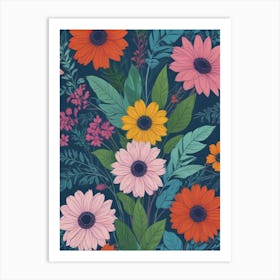 Seamless Floral Pattern 5 Art Print