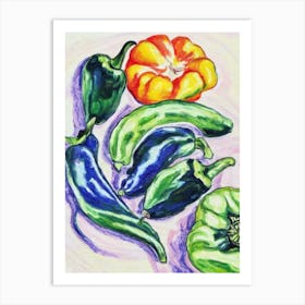 Poblano Pepper Fauvist vegetable Art Print