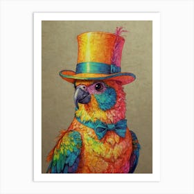 Parrot In Top Hat Art Print