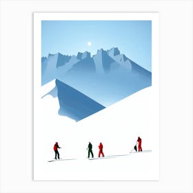 Cortina D'Ampezzo, Italy Minimal Skiing Poster Art Print