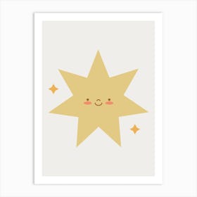 Cute Star Playful Kids Drawing Art Print