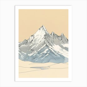 Mount Bierstadt Usa Color Line Drawing (8) Art Print