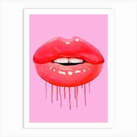 Red lips 2 Art Print