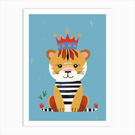 Little Bengal Tiger 1 Wearing A Crown Art Print