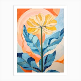 Calendula 2 Hilma Af Klint Inspired Pastel Flower Painting Art Print