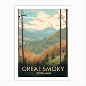 Great Smoky National Park Vintage Travel Poster 2 Art Print