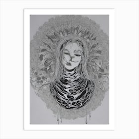 Woman In A Circle Art Print