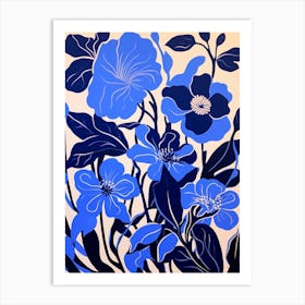 Blue Flower Illustration Orchid 2 Art Print