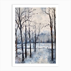 Winter City Park Painting Stanley Park Blackpool United Kingdom 1 Art Print