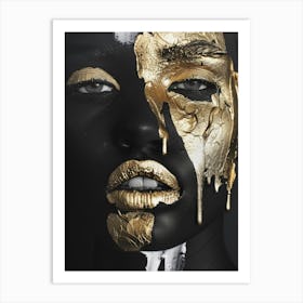 Gold Face Painting Art Print