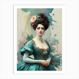 Harmony of Eras: A Victorian Lady Art Print