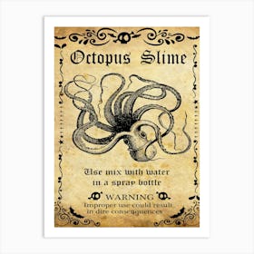 Octopus Slime, Halloween Poster Art Print