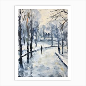 Winter City Park Painting Schnbrunn Palace Gardens Vienna 4 Art Print