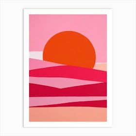 Hayle Towans Beach, Cornwall Pink Beach Art Print
