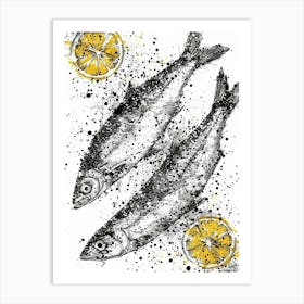 Two Fish With Lemon Slices Art Print