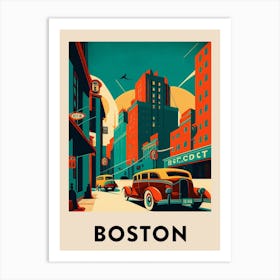 Boston 4 Vintage Travel Poster Art Print