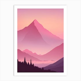 Misty Mountains Vertical Background In Pink Tone 31 Art Print