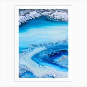 Hot Springs Waterscape Marble Acrylic Painting 1 Art Print