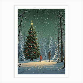 Christmas In The Woods Art Print