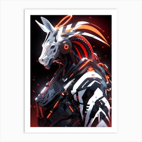 Futuristic Art Zebra Art Print