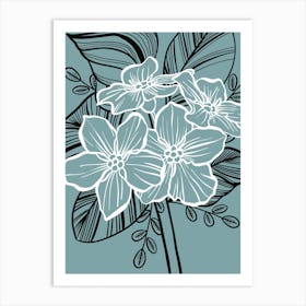 Abstract Floral Green Art Print