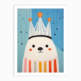 Little Seal Wearing A Crown Art Print